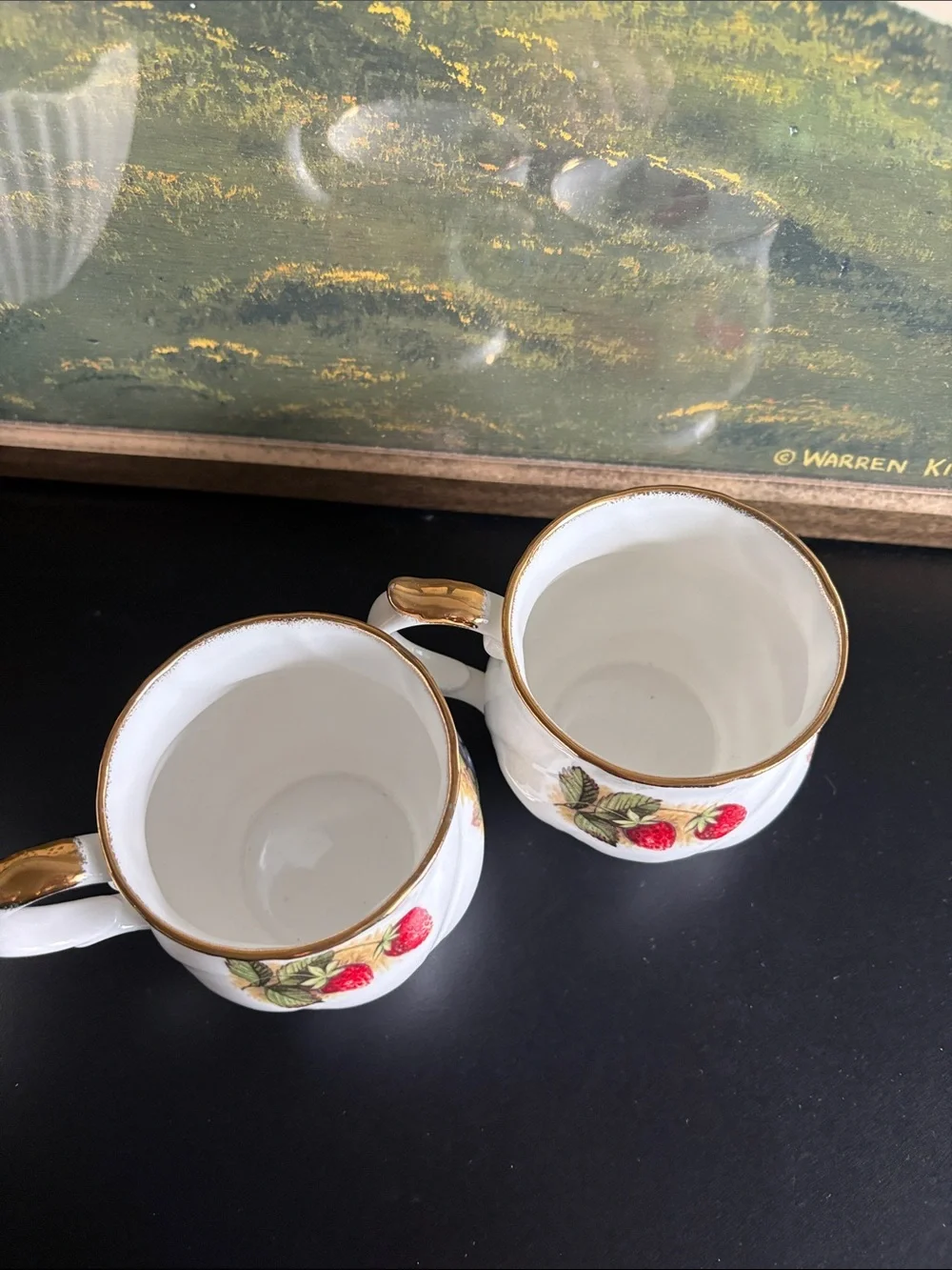 Vintage Queen’s Antique Fruit Gilded Fine Bone China Tea Cup Made in England